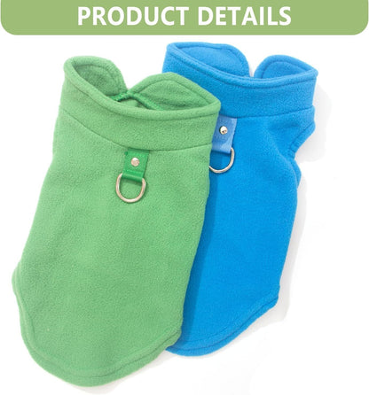 2 Pack Dog Sweater With Leash Ring