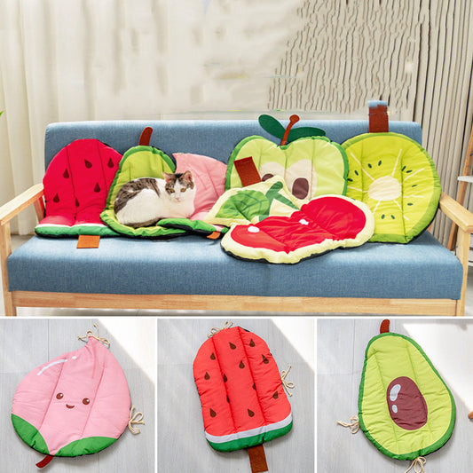 Dog Cooling Mat Pet Beds Rug Ice Silk Pet Self Cooling Pad Blanket Summer Washable Oxford Farbric Cooling Down Summer Fruit