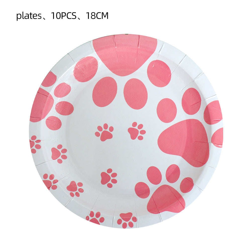 Dog Birthday Party Decoration Tableware Set