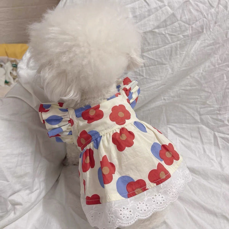 Dog Floral Dress Pet Clothes