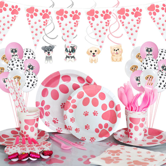 Dog Birthday Party Decoration Tableware Set