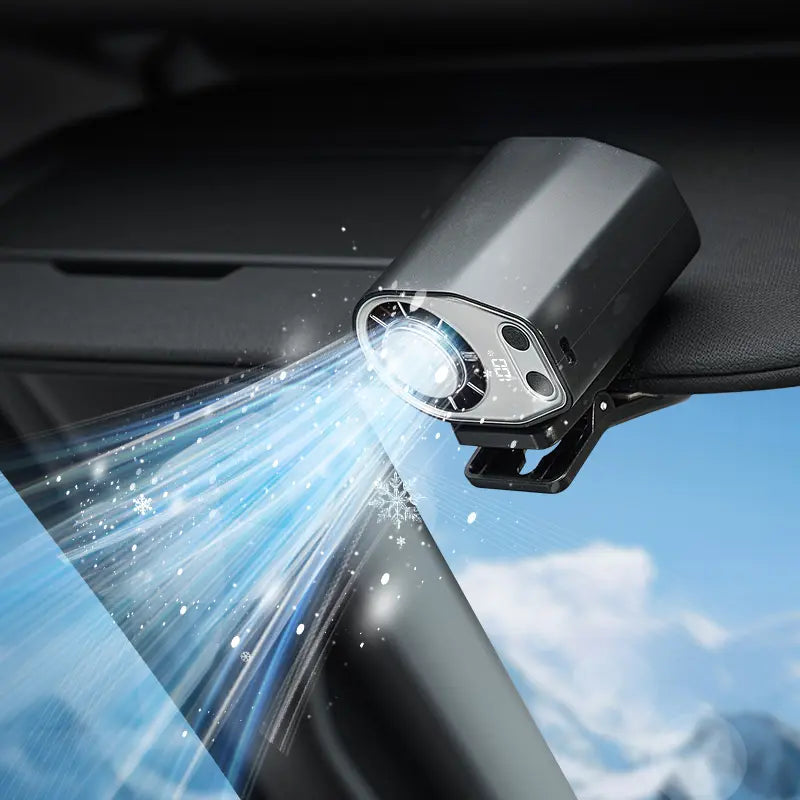【Tiktokshopsummersale】Joytutus Carfan 2026 Semiconductor Cooling Car Clip on Fan - 360° Rotation, 100 Speeds Adjustable, LED Display, USB Rechargeable, Wide Clamp, 20Hr 3000Mah Battery, Car Accessories Car Fan Car Seat Fan High Velocity Fan Weeklydeals