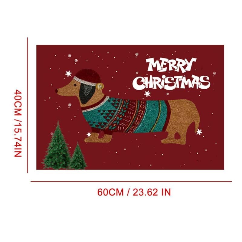 Christmas Sausage Dog Doormat