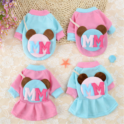 Autumn And Winter Cute Fleece Pet Dress Sweater