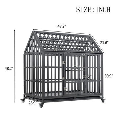 Heavy Duty Dog Kennel Pet Cage With Roof And Windows