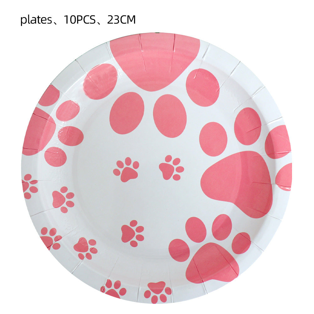 Dog Birthday Party Decoration Tableware Set