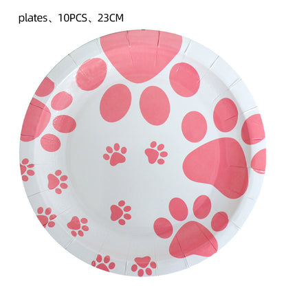 Dog Birthday Party Decoration Tableware Set