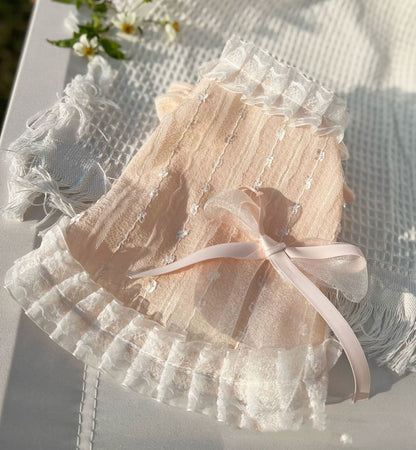 Chiffon Lace Bow Princess Dress Pet