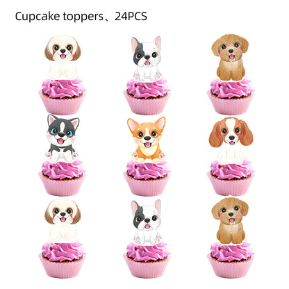 Dog Birthday Party Decoration Tableware Set
