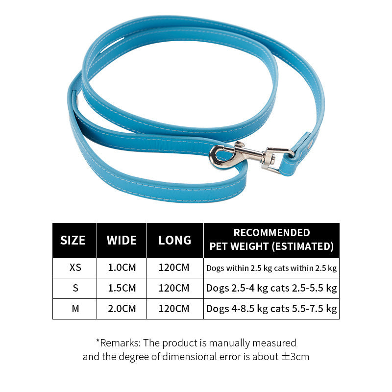 Pet Pulling Rope Dog PU Leather Dog Chain Traction Belt Outing Pulling Rope Dog Leash