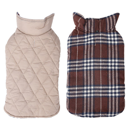 Factory direct waterproof reversable lattice pet dog suit jacket pet dog clothes spot