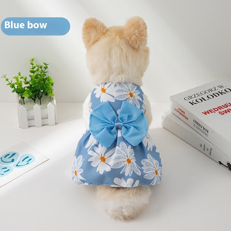 Summer  Floral Butterfly Knot Princess Dress