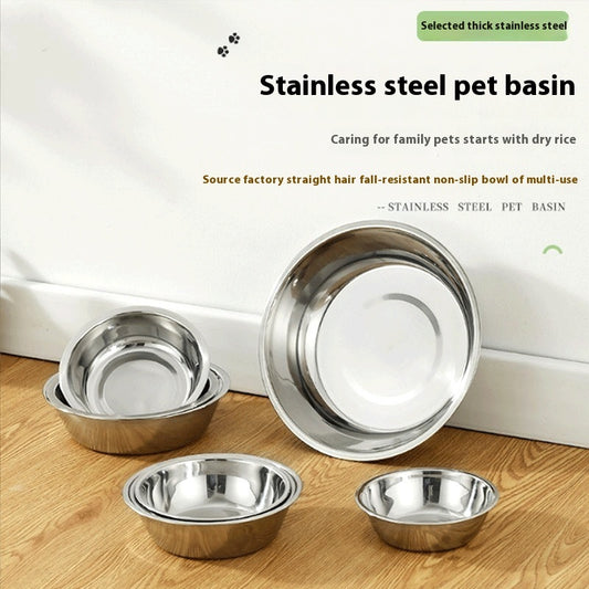 Bowl Stainless Steel Bowl For Pet Easy To Clean Large Dog Non-slip Dog Basin More Sizes Pet Feeder