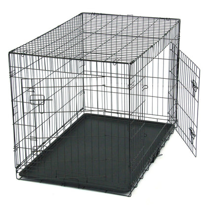 42 Inch Iron Foldable With Divider Plastic Tray Black Dog