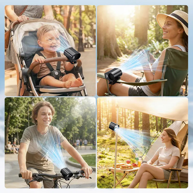 【Tiktokshopsummersale】Joytutus Carfan 2026 Semiconductor Cooling Car Clip on Fan - 360° Rotation, 100 Speeds Adjustable, LED Display, USB Rechargeable, Wide Clamp, 20Hr 3000Mah Battery, Car Accessories Car Fan Car Seat Fan High Velocity Fan Weeklydeals