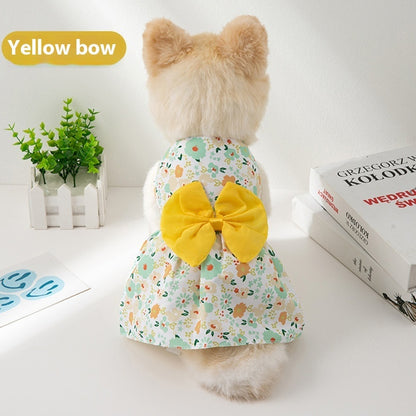 Summer  Floral Butterfly Knot Princess Dress