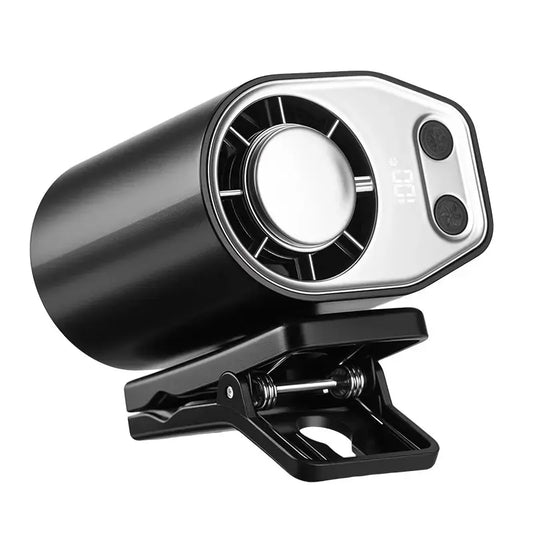【Summer Survivals】Joytutus 2026 Semiconductor Cooling Car Clip on Fan with LED Display - 360° Rotation, 100 Speeds Adjustable, USB Rechargeable Personal Cooling Fan, 16℃ Semi-Cooling Wide Clamp 20Hr Battery 3000Mah Battery