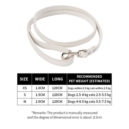 Pet Pulling Rope Dog PU Leather Dog Chain Traction Belt Outing Pulling Rope Dog Leash
