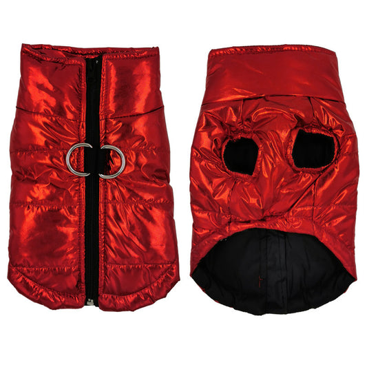 New Pet Vest Vest Glossy Dog Coat Autumn And Winter Dog Clothing Pet