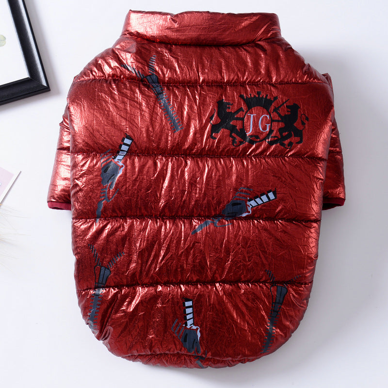 Dog Bright Leather Zipper coat