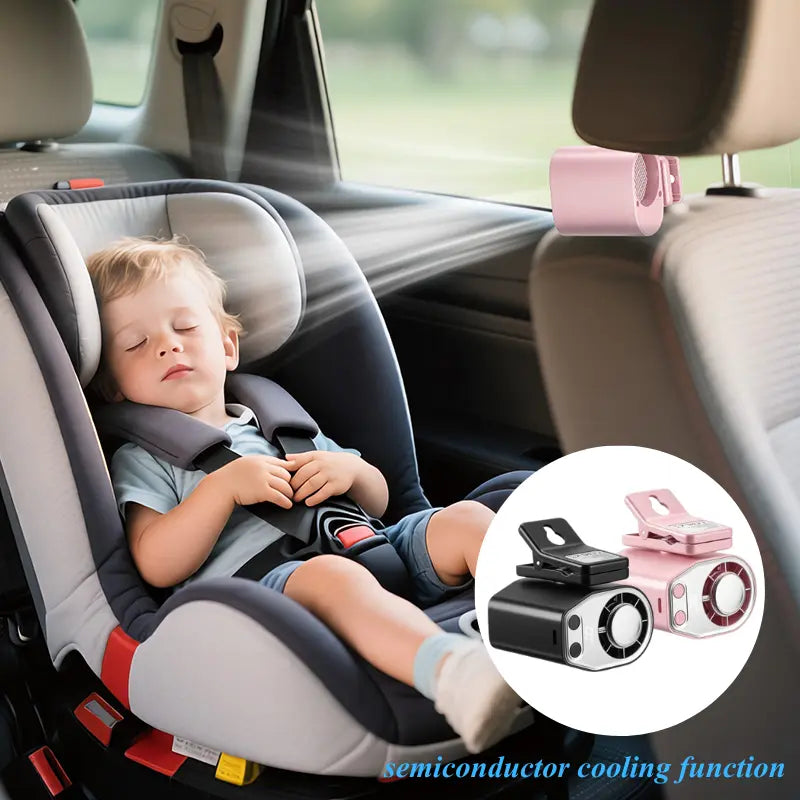 【Tiktokshopsummersale】Joytutus Carfan 2026 Semiconductor Cooling Car Clip on Fan - 360° Rotation, 100 Speeds Adjustable, LED Display, USB Rechargeable, Wide Clamp, 20Hr 3000Mah Battery, Car Accessories Car Fan Car Seat Fan High Velocity Fan Weeklydeals