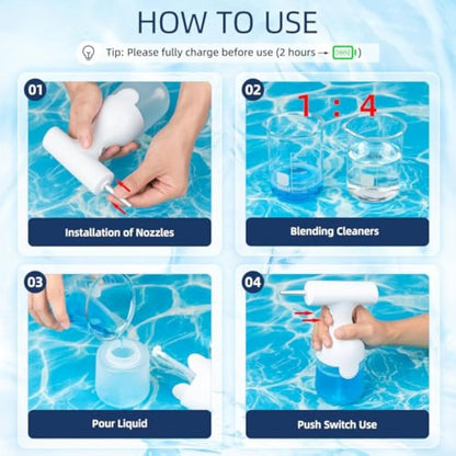 Electric Dog Cleaning Foam Soap Dispenser  Rechargable And USB Cable
