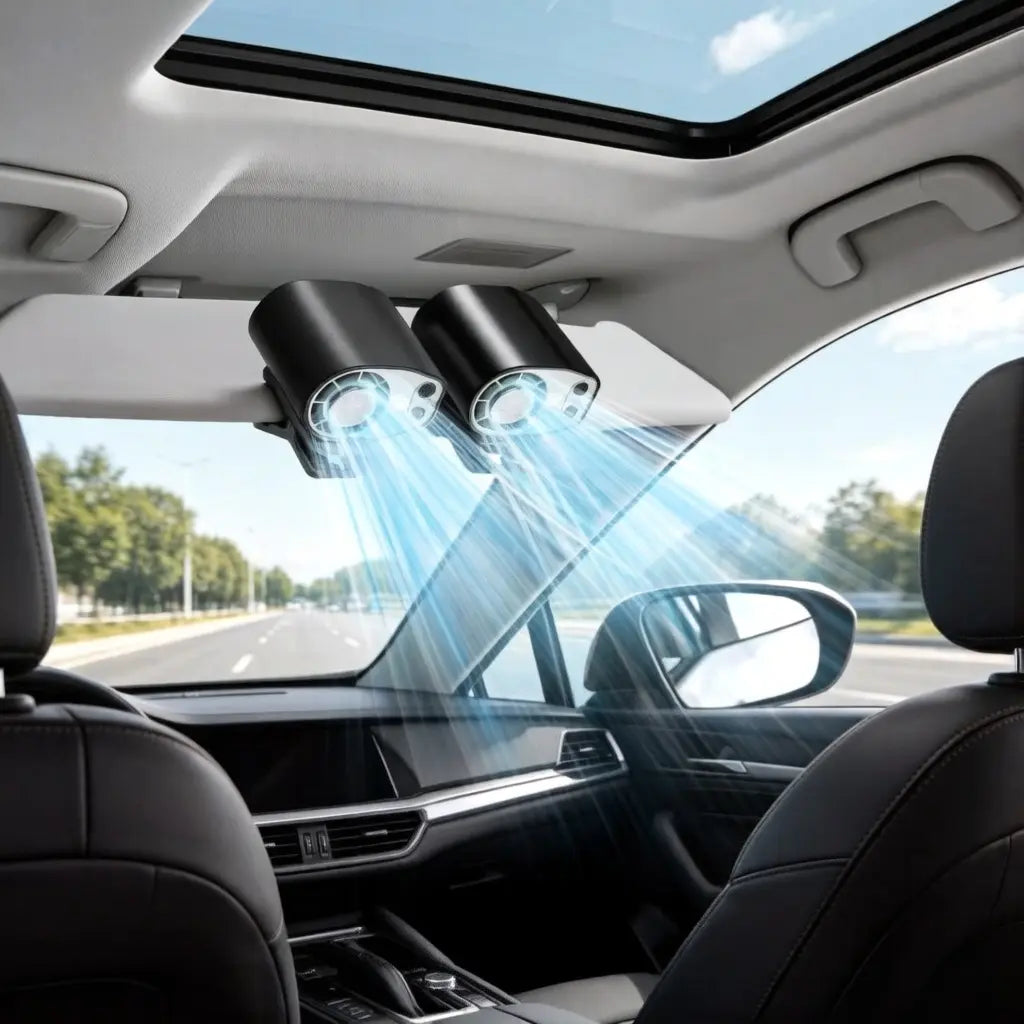 【Tiktokshopsummersale】Joytutus Carfan 2026 Semiconductor Cooling Car Clip on Fan - 360° Rotation, 100 Speeds Adjustable, LED Display, USB Rechargeable, Wide Clamp, 20Hr 3000Mah Battery, Car Accessories Car Fan Car Seat Fan High Velocity Fan Weeklydeals