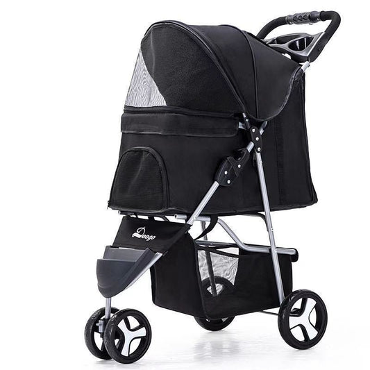 Lightweight Folding Pet Trolley Dog Out Stroller Three-wheeled