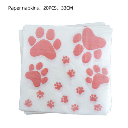 Dog Birthday Party Decoration Tableware Set