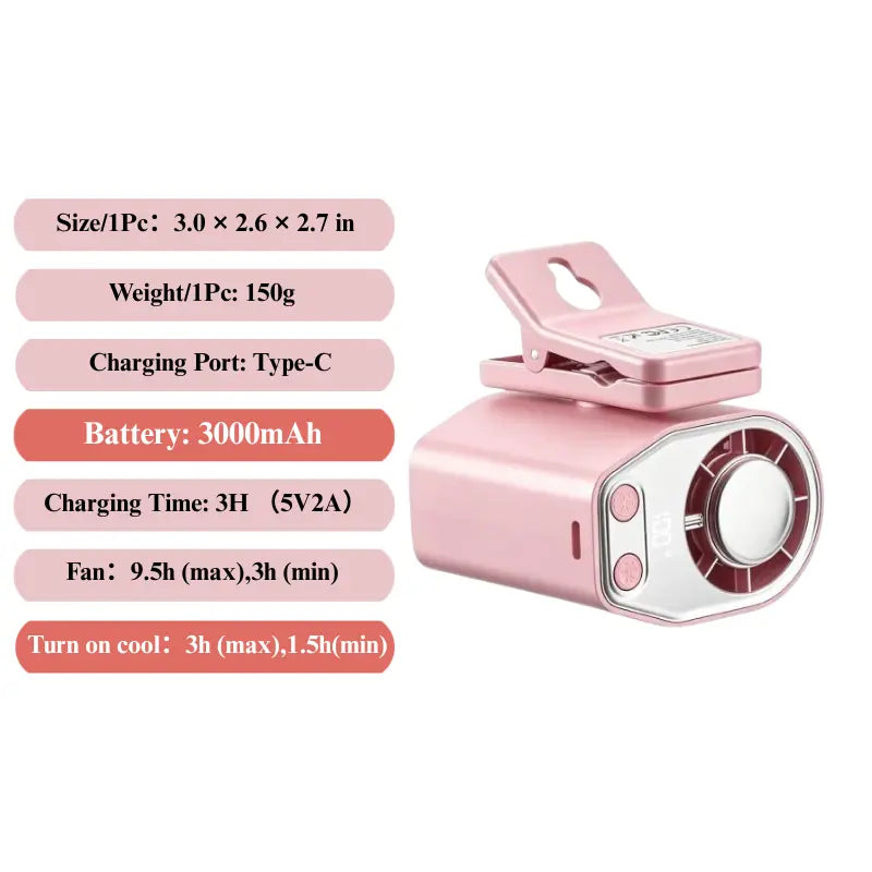 【Tiktokshopsummersale】Joytutus Carfan 2026 Semiconductor Cooling Car Clip on Fan - 360° Rotation, 100 Speeds Adjustable, LED Display, USB Rechargeable, Wide Clamp, 20Hr 3000Mah Battery, Car Accessories Car Fan Car Seat Fan High Velocity Fan Weeklydeals