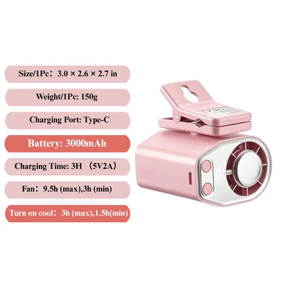 【Tiktokshopsummersale】Joytutus Carfan 2026 Semiconductor Cooling Car Clip on Fan - 360° Rotation, 100 Speeds Adjustable, LED Display, USB Rechargeable, Wide Clamp, 20Hr 3000Mah Battery, Car Accessories Car Fan Car Seat Fan High Velocity Fan Weeklydeals