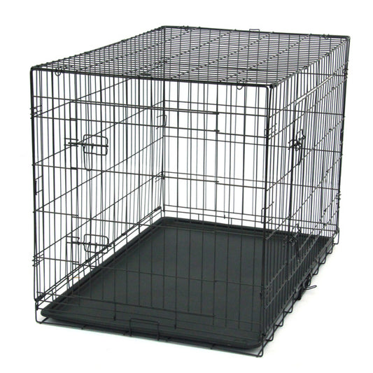 42 Inch Iron Foldable With Divider Plastic Tray Black Dog