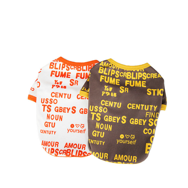 Dog Round Neck Letter T-shirt